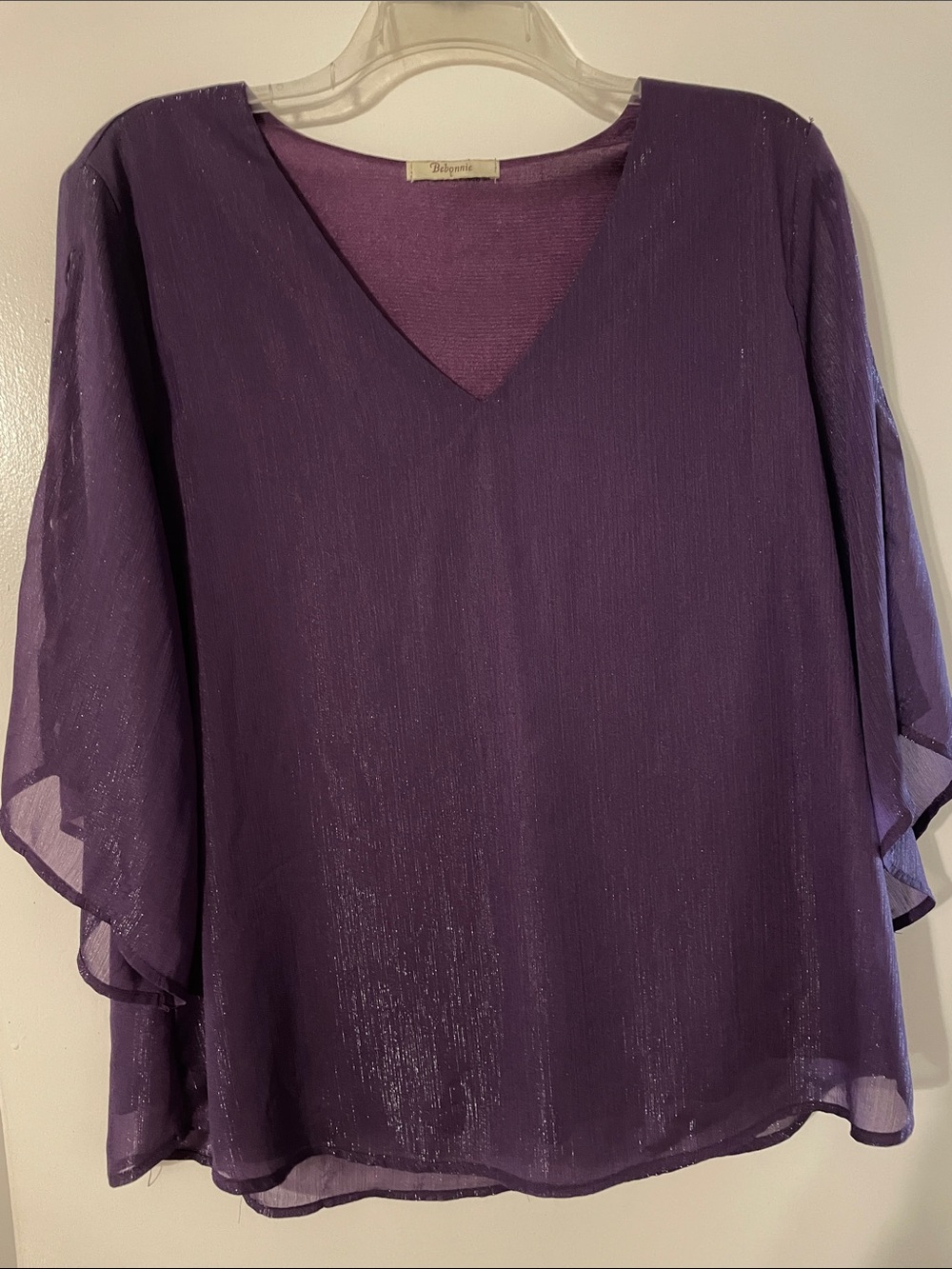 Elegant Purple V-Neck Women's Top